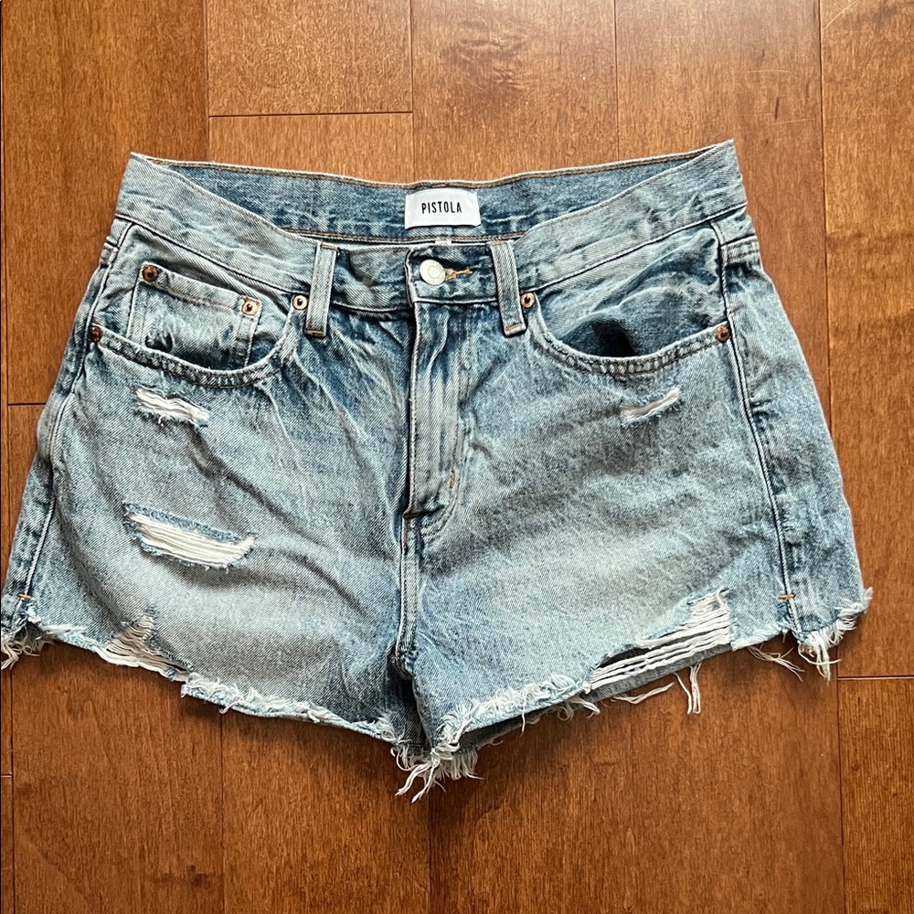 NWOT Pistola Women's Light Blue Jean Shorts Distressed